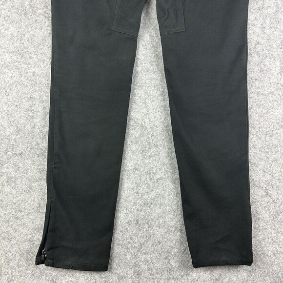 Theory Pants Womens 2 Black Riding Cotton Twill Ankle Zip Stretch Career Office - Picture 8 of 15